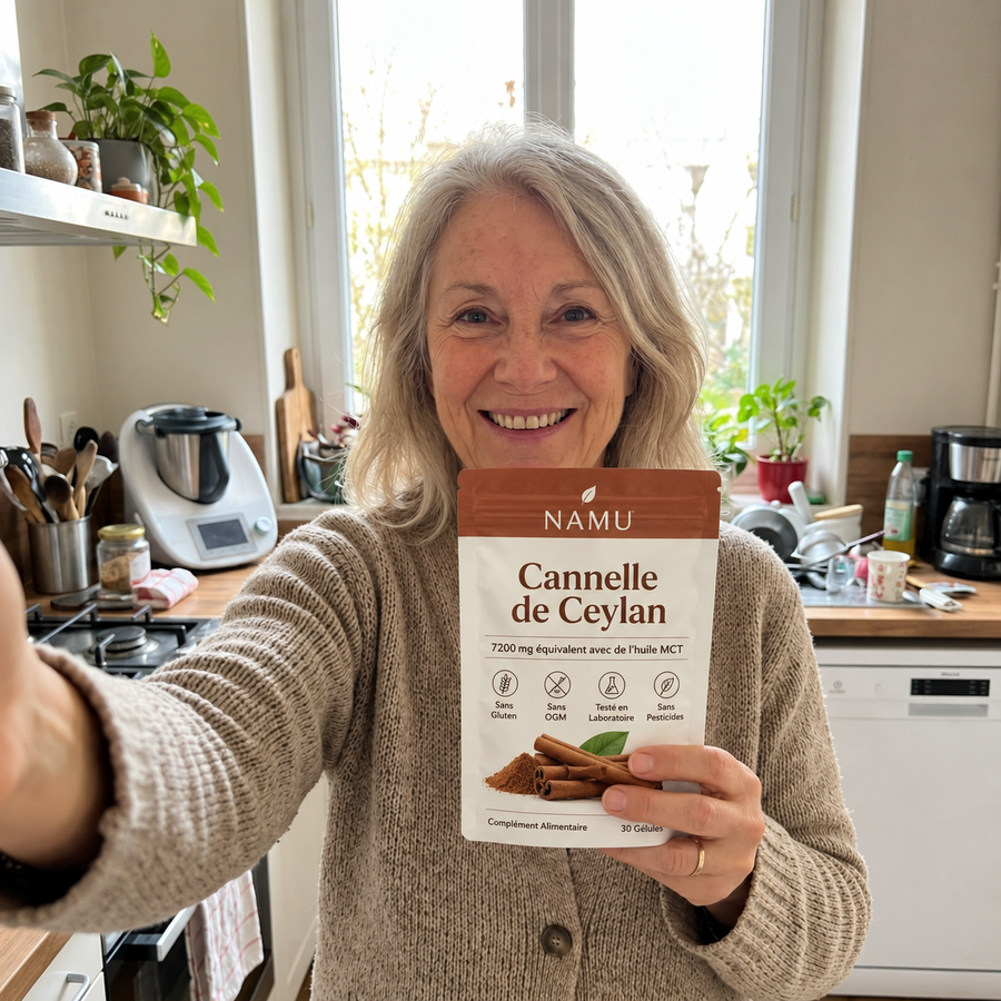 Client Namu Botanica avec son sachet de cannelle de Ceylan